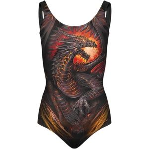 Spiral ‘DRAGON FURNACE’ One Piece Swimsuit M *NWT*